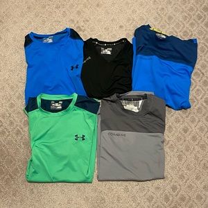 5 Under Armour Shirts, 4 tees, 1 long sleeve